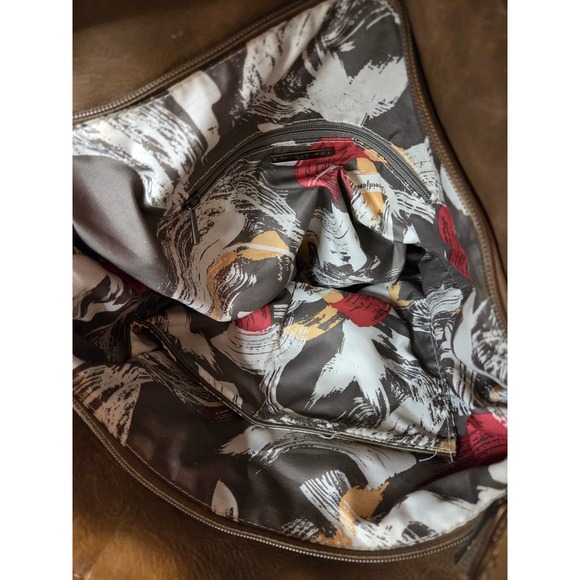 David Jones Paris Taupe Faux Leather Snakeskin Accent Hobo Shoulder Bag - Picture 9 of 13